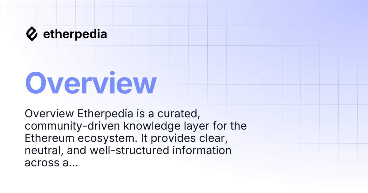 Overview | Etherpedia